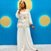 Nice White Color Fiona Silk Koti Blazer Embroidery Salwar Suit