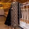 Perfect Black Color Georgette Coding Embroidery Stone Kurti