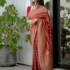 Perfect Red Color Soft Lichi Silk Cloth Rich Pallu Work Saree