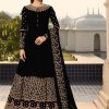 Pretty Black Color Georgette With Cording Work Sharara Suit