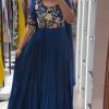 Pretty Royal Blue Color Georgette Multi-Thread Work Anarkali Suit