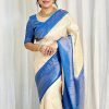 Radiant Golden Color Soft Lichi Silk Ordinary Design Pallu Saree