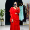 Resplendent Red Color Faux Georgette Sequence New Stilly Gown