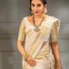Special White Soft Banarasi Silk  Cloth Rich Pallu All Over Saree