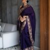 Splendorous Violet Faux Georgette Thread With Sequence Saree