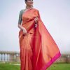 Superb Pink Color Soft Lichi Silk Cloth Rich Pallu All Over Saree