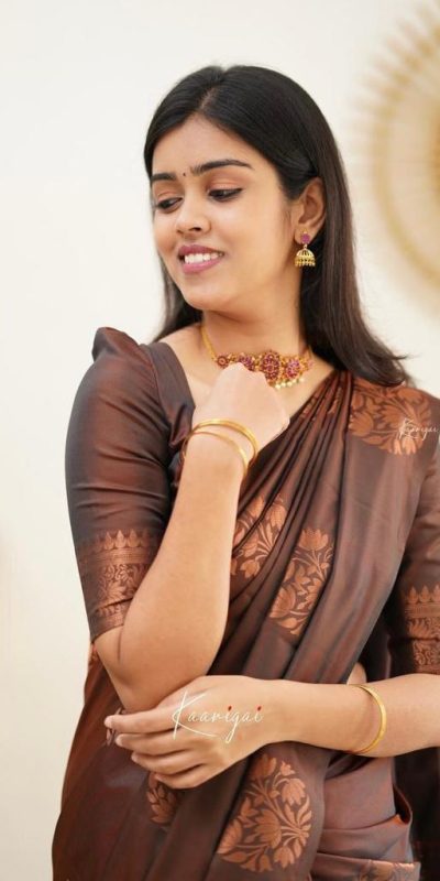 KP 4064 Coffee Color Soft Lichi Silk Jacquard On All Over Saree Casual, Party Wear, Wedding, Events Etc. Expected Delivery 4-6 Working Days @1249/- | Sarees, Bollywood Sarees, Creative Sarees, Designer Sarees, Embroidered Sarees, Ethnic Saree, Modern Digital sarees, Party Wear Sarees