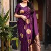 Dark Purple Soft Silk Cloth Pallu Saree
