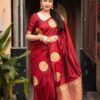 KP 5062 Maroon Color Soft Lichi Silk Jacquard On All Over Saree Casual, Party Wear, Wedding, Events Etc. Expected Delivery 4-6 Working Days @1299/- | Sarees, Bollywood Sarees, Creative Sarees, Designer Sarees, Embroidered Sarees, Ethnic Saree, Modern Digital sarees, Party Wear Sarees
