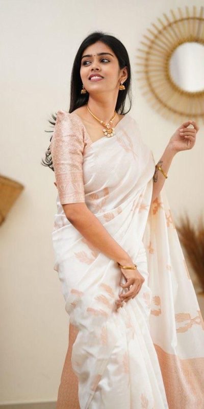 KP 4091 Off White Color Soft Lichi Silk Cloth Rich Pallu All Over Saree Events Casual, Wedding, Festive, Events . Expected Delivery  4-6 Working Days @1249/- | Sarees, Bollywood Sarees, Creative Sarees, Designer Sarees, Embroidered Sarees, Ethnic Saree, Modern Digital sarees, Party Wear Sarees