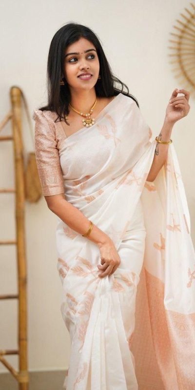 KP 4091 Off White Color Soft Lichi Silk Cloth Rich Pallu All Over Saree Events Casual, Wedding, Festive, Events . Expected Delivery  4-6 Working Days @1249/- | Sarees, Bollywood Sarees, Creative Sarees, Designer Sarees, Embroidered Sarees, Ethnic Saree, Modern Digital sarees, Party Wear Sarees