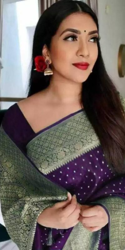 KP 4012 Violet Color Soft Lichi Silk Cloth Beautiful Rich Pallu Saree Casual, Party Wear, Wedding, Events Etc.   Expected Delivery 4-6 Working Days @ 1349 | Sarees, Bollywood Sarees, Creative Sarees, Designer Sarees, Embroidered Sarees, Ethnic Saree, Modern Digital sarees, Party Wear Sarees