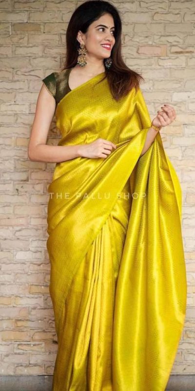 KP 4099 Yellow Color Soft Lichi Silk Cloth Rich Pallu All Over Saree Events Casual, Wedding, Festive, Events Etc. Expected Delivery  4-6 Working Days @1349/- | Sarees, Bollywood Sarees, Creative Sarees, Designer Sarees, Embroidered Sarees, Ethnic Saree, Modern Digital sarees, Party Wear Sarees