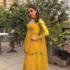 Aesthetically Yellow Color Foix Georgette Embroidery Salwar Suit
