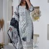 Aglow White Color Maslin Digital Printed Hand Work Salwar Suit