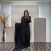 Beautiful Black Color Maslin Thread Embroidery Salwar Suit