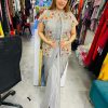 Beautiful Grey Color Chinon Silk Embroidered Sequence Saree