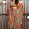 Beautiful Malty Color Crepe Silk Printed Mirror Work Salwar Suit