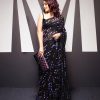 Classic Black Color Georgette Embroidery Lehenga Saree