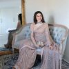 Dazzling Peach Color Georgette Embroidery Sequence Saree