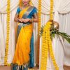 Dazzling Yellow Color Soft Lichi Silk Jacquard  All Over Saree