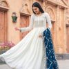 Fancy Blue Color Chinon Silk Embroidery Sequence Salwar Suit