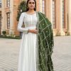 Fancy Green Color Chinon Silk Embroidery Sequence Salwar Suit