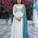 Fancy Sky Blue Color Chinon Embroidery Sequence Salwar Suit