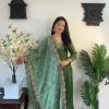 Gorgeous Green Color Rayon Embroidery Work Salwar Suit