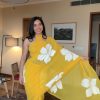 Aglow Yellow Color Pure Soft Georgette Silk Design All Over Saree