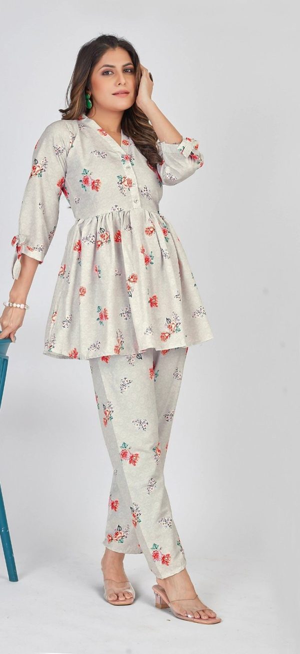 Mesmerizing White Color Soft Poly Linen Print Work Kurti