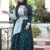 Modal Green Color Heavy Chinon Embroidery Lehenga Choli