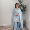 Nice Light Blue Georgette Embroidery Sequence Salwar Suit