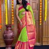 Peaceful Green Color Soft Lichi Silk Jacquard  All Over Saree