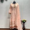 Perfect Light Peach Color Georgette Embroidered Salwar Suit