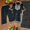 Pretty Black Color Rayon Kurti Wid Full Mirror Work Kurti
