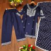Pretty Blue Color Rayon Kurti Wid Full Mirror Work Kurti
