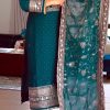 Pretty Peacock Green Color Georgette Embroidery Salwar Suit