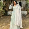 Pretty Pista Green Color Georgette Embroidery Sequence Gown