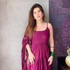 Pretty Purple Color Chinon Embroidery Sequence Anarkali Suit