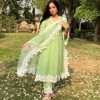 Special Green Color Chine Stitched Less Work Salwar Suit