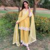Special Yellow Color Chine Stitched Less Work Salwar Suit