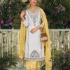Stylish White Color Georgette Chine Embroidered Work Salwar Suit