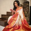 Sublime Cream Color Soft Lichi Silk Jacquard  All Over Saree