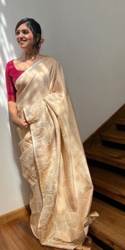 DDF Cream Color Soft Lichi Silk Ordinary Design Rich Pallu Saree Casual, Party Wear, Events, Festivals Etc. Expected Delivery 4-6 Working Days 1399/ | Sarees, Bollywood Sarees, Creative Sarees, Designer Sarees, Embroidered Sarees, Ethnic Saree, Modern Digital sarees, Party Wear Sarees