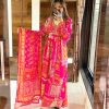 Sublime Pink Color Chinon Silk Embroidered Sequence Saree