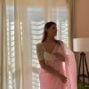 Sublime Pink Color Organza Embroidery Thread Work Saree