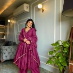 Sublime Pink Color Pure Chinon Silk Embroidery Sharara Suit