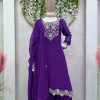 Sublime Violet Color Foix Georgette Thread Work Salwar Suit