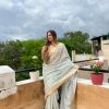 Sublime White Color Georgette Embroidery Sequence Saree